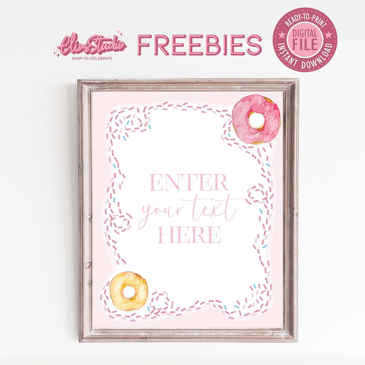 Editable Donut Themed Custom Party Sign - Free Digital Download | D21