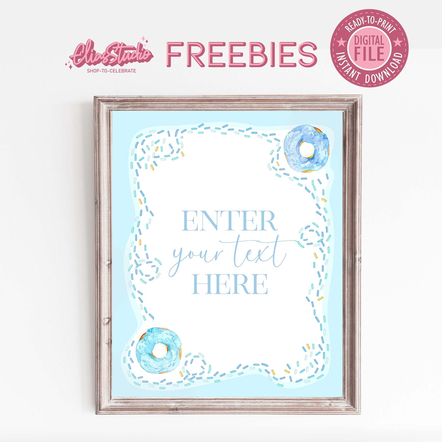 Editable Donut Themed Custom Party Sign - Free Digital Download | D22