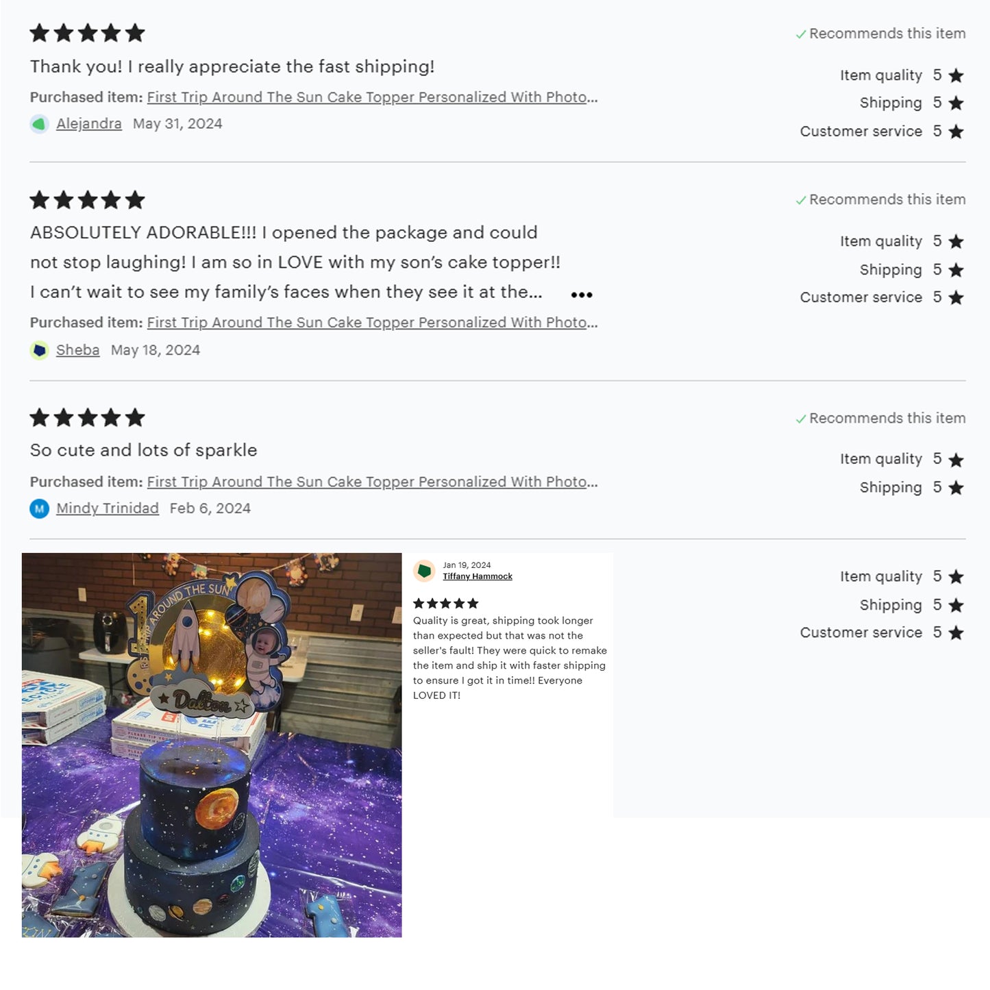 First Trip Around The Sun Cake Topper shaker with a Lights , Personalized With Photo and Name, Space 1st Birthday | P9