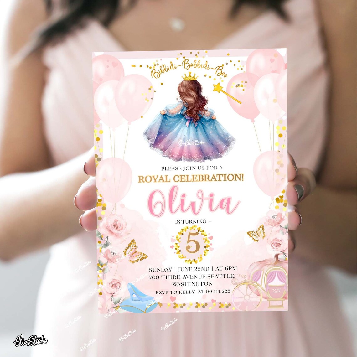 Editable Princess Birthday Invitation Girl Princess, All Ages Princess Birthday Party Invitation Template, Little Princess Birthday | PR89