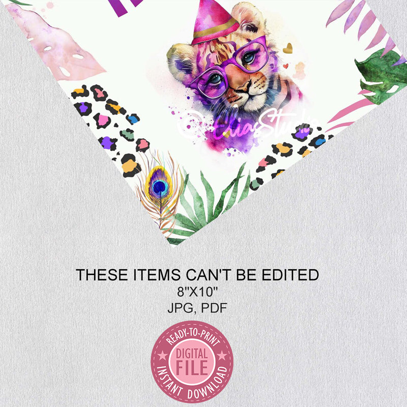 Party Animals Birthday Table Sign