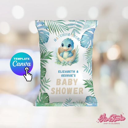 Dinosaur Baby Shower Chip Bag Template