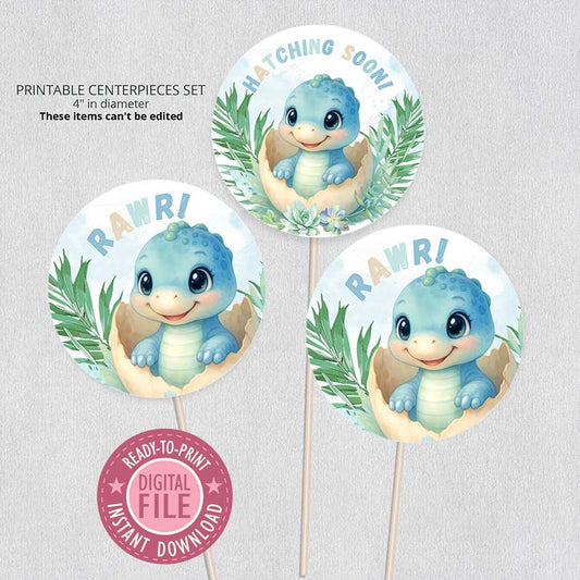 Dino Centerpiece for Baby Shower, Instant Download