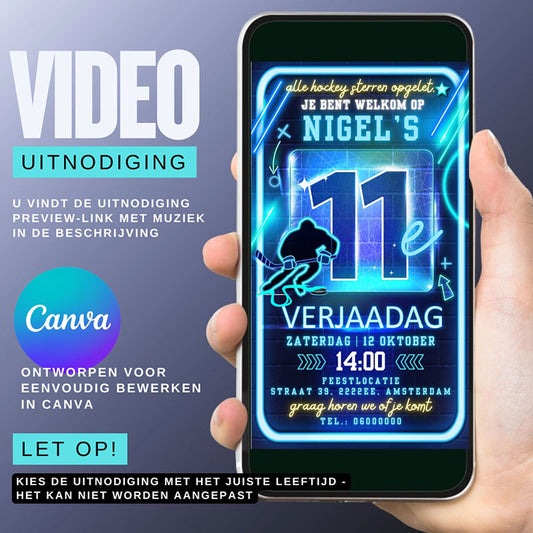 EEN VIDEO-UITNODIGING, Hockey, 11 jaar