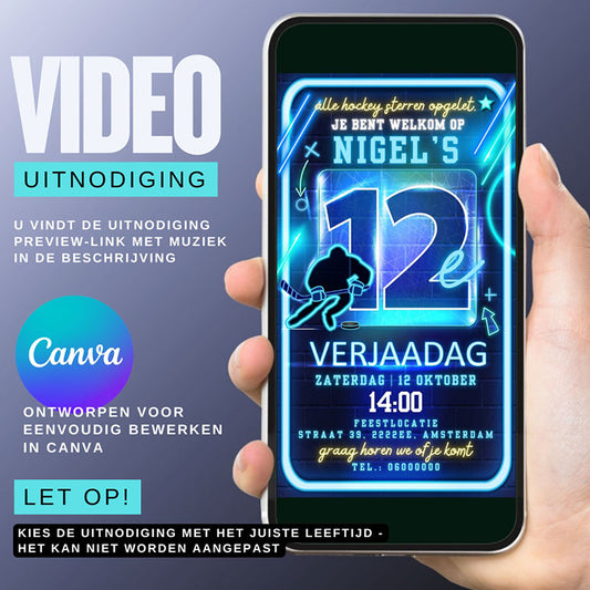EEN VIDEO-UITNODIGING, Hockey, 12 jaar