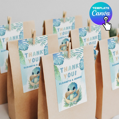 Dinosaur Baby Shower THANK YOU TAG