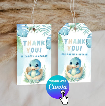 Dinosaur Baby Shower THANK YOU TAG
