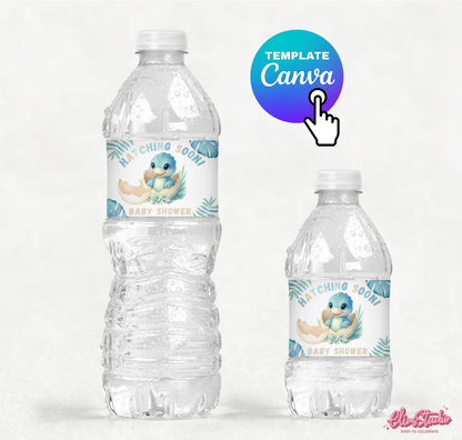 Dinosaur Baby Shower Water Bottle Label