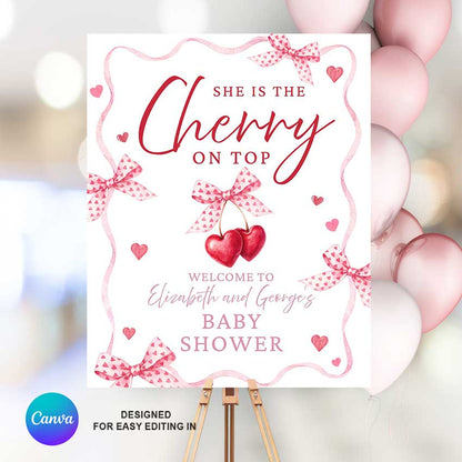 Editable Canva Welcome Sign Template | Valentine, Baby Shower | Digital Download | ENG