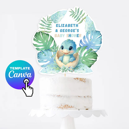Dinosaur Baby Shower Cake Topper Template