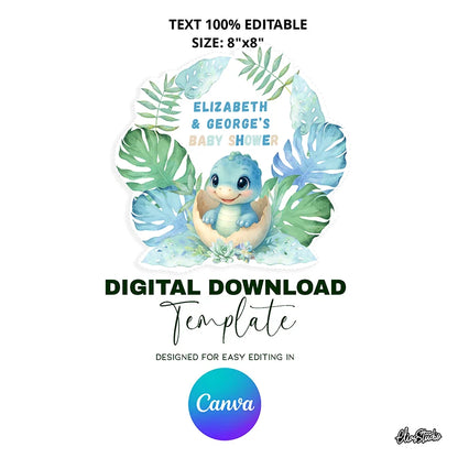 Dinosaur Baby Shower Cake Topper Template