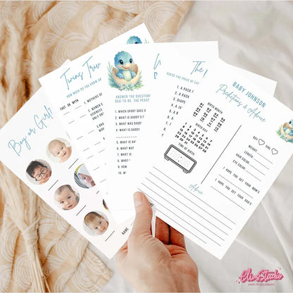 Dinosaur Baby Shower Game Bundle. Hatching Soon