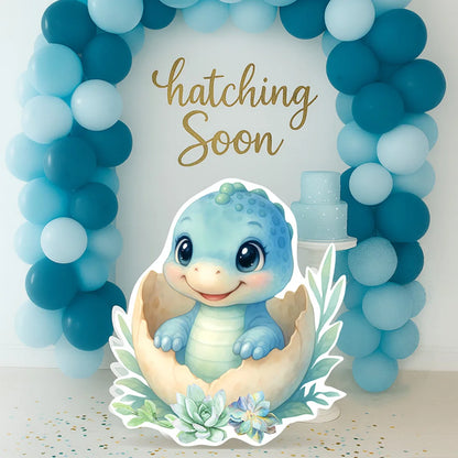 Dinosaur Baby Shower | Hatching Soon | Blue Dino Cutouts | Digital Download | ENG
