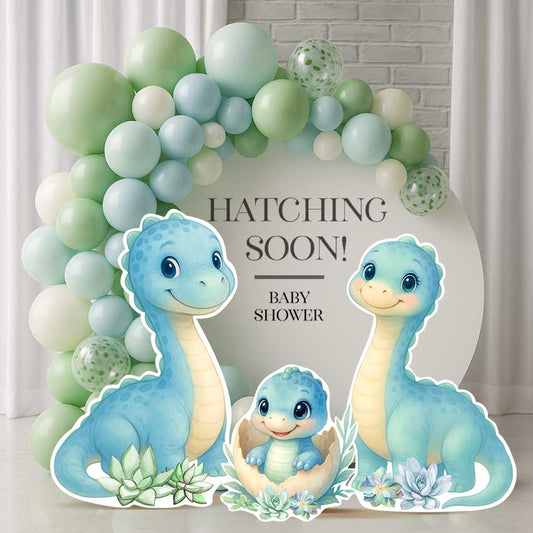 Dinosaur baby shower  “Hatching Soon” theme, Cutout Prop