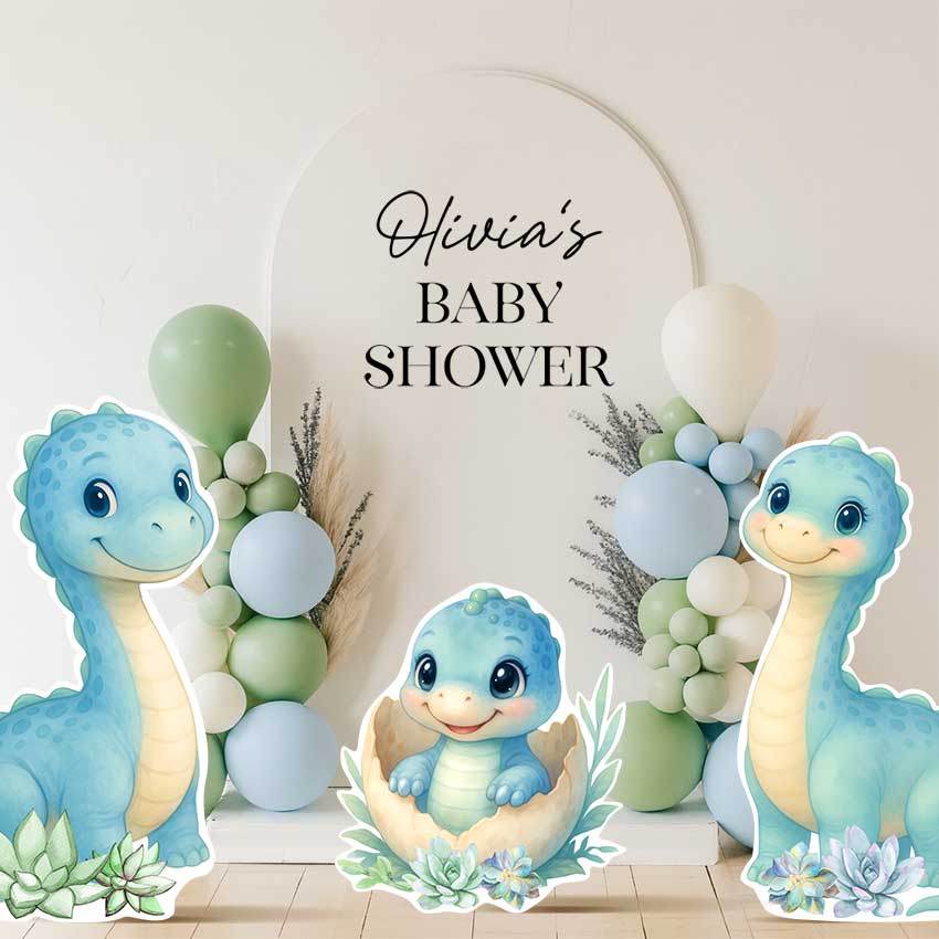 Dinosaur baby shower  “Hatching Soon” theme, Cutout Prop