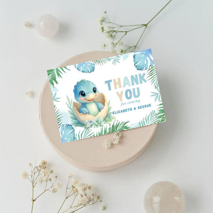 Dinosaur Baby Shower invitation, thank you card, Diaper raffle and Books for Baby cards