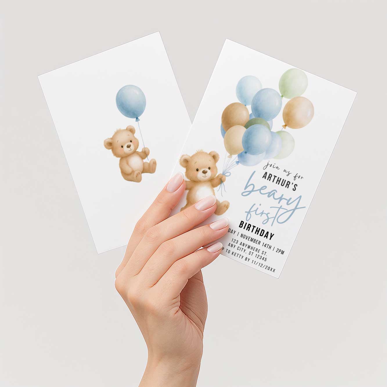 Beary Birthday Invitation, EN