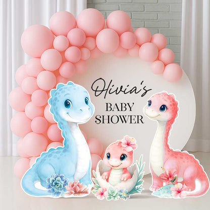 Pink Dinosaur Girly Baby Shower | Hatching Soon | Cutout Prop | Party Decor Digital Download