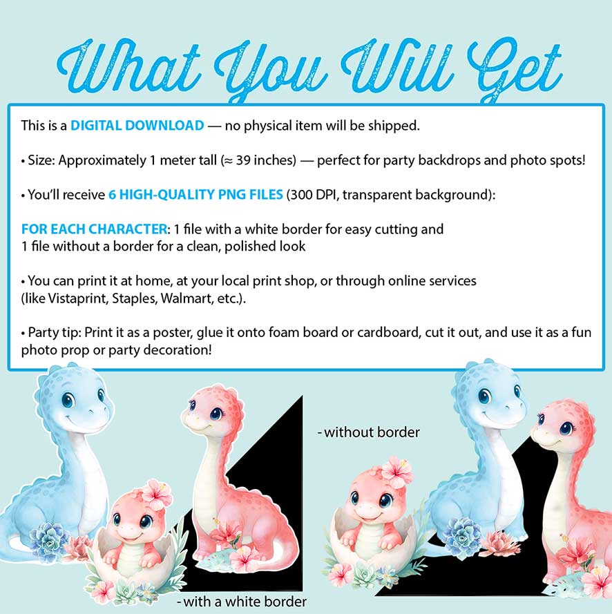 Pink Dinosaur Girly Baby Shower | Hatching Soon | Cutout Prop | Party Decor Digital Download