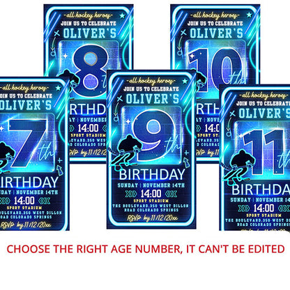Hockey Themed Video Invitation, 7th Birthday